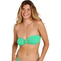 Rip Curl Custom Rib Bandeau Bikini Top Vert XS Femme