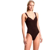 Emporio Armani pour femme. EW003279_AF20241 Maillot de bain Monstera marron (XL), Beachwear, Polyester