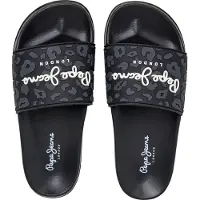 Pepe Jeans pour femme. PLS700004 Tongs coulissantes Leo noir (40), Plat, Aucun, Casuel