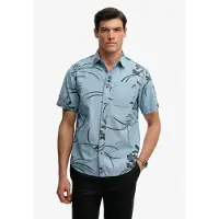 Superdry Chemise 'Vintage Loom' bleu clair / noir