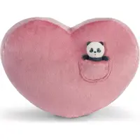 Nici Cushion Love Panda Heart Shaped Teddy 40x27 Cm Rose Enfants