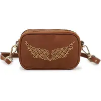 Zadig & Voltaire pour fille. X60614 Sac à bandoulière effet daim marron (OSFA), Casuel, Polyester, mode enfantine