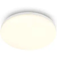 Briloner Plafonnier LED Ø26cm rond 18W 1850lm 3000K blanc chaud blanc - Lustre salon chambre cuisine couloir