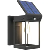 Outsunny Applique murale solaire , lampe d'extérieur LED pour jardin avec lumière blanche chaude
