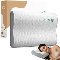 CozySense Oreiller - Oreiller orthopédique - Oreiller ergonomique - Oreiller de sommeil en mousse à mémoire de forme - Taie d'oreiller et sac de transport inclus - Fermeté douce - pour les dormeurs