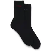 HUGO Lot de deux paires de chaussettes mi-hautes en coton mélangé avec logo