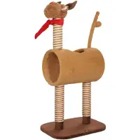 PawHut Arbre à chat de 98 cm, tour pour chat au motif cerf, avec niche et balle