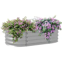 Outsunny , jardinière surélevée en métal, bac de plantation, jardinière à fleurs à monter soi-même avec fond ouvert