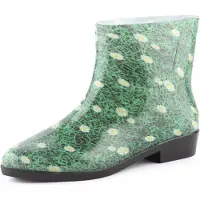 Ladeheid Femmes Bottes courtes en caoutchouc Bottines multicolores Chaussures de pluie imperméables avec motif LAZT201802 (herbe 102M, 37 UE)