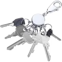 Troika Unisexe, Porte-clés, PATENT Porte-clés rond avec 6 annneaux amovibles, gris brillant, Gris, Argent