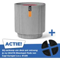 Capi Europe Vase Cylindre Capi Europe Groove Nl 36 X 38 Cm Ivoire