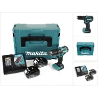 Makita DHP 483 RMJ 18 V Li-Ion Brushless Perceuse visseuse à percussion sans fil avec boîtier Makpac + 2x Batteries BL 1840 4,0 Ah + Chargeur DC18RC