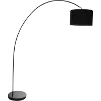 Steinhauer Mexlite - lampadaire - Solva - noir - métal tissu - lampe arquée - E27 - 7976ZW