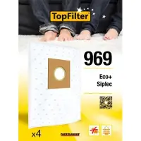 Top Filter Lot de 4 sacs aspirateur Eco+ et Siplec L 501 TopFilter Premium