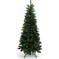 XMS-Trees Arbre de Noël artificiel Banff H180 x Ø81 cm - LED incluse - Modèle mince - Difficilement inflammable