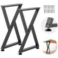 Vevor Pieds de Table en Forme de Z 740x472 mm Lot de 2
