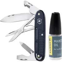 Victorinox Synergy X Alox Refined Collection 0.8226.22 Dark Blue avec huile d'entretien Skerper