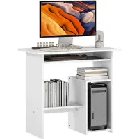 HOMCOM Bureau d'ordinateur , avec compartiments ouverts et surfaces de rangement