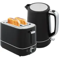 HOMCOM Ensemble comprenant une bouilloire et un grille-pain, ensemble pour le petit-déjeuner avec bouilloire de 1,7 l, noir