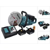 Makita Tronçonneuse sans fil DCE 090 RT2X1 36 V (2x 18 V) 230 mm sans balais + 2 batteries 5,0 Ah + chargeur