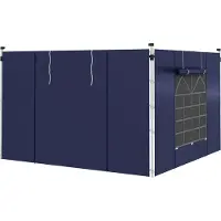 Outsunny 2 panneaux latéraux pour pavillon 3x3/3x6 m avec fenêtre et porte, bleu