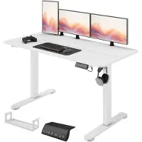 Vinsetto Bureau à hauteur réglable 140 x 70 cm, blanc