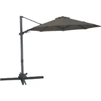 Axi Solis Parasol Déporté Rond Ø 300 Cm, Aanthracite/Taupe | Pour Le Jardin / Terrasse Avec Armature Thermolaquée | Pied En Croix Et Housse De