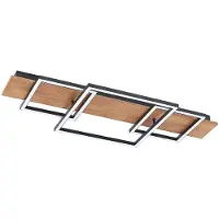 LUCANDE Plafonnier , Chariska, dimmable, Bois, Salon / séjour, Bois, Moderne