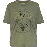 Icebreaker - T-shirt de randonnée en laine de mérinos légère - W Merino 150 Tech Lite SS Crop Tee Seed Story Lichen pour Femme en Laine - Taille S -