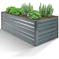 Arebos Lit surélevé 180x90x45 cm | Acier galvanisé, inoxydable & durable