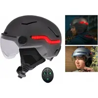 TNB Casque vélo avec feu de freinage automatique et visière T'nB Urban Moov Taille L Gris foncé