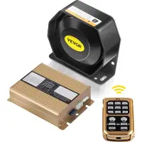 Vevor Sirène avec Haut-Parleur 8 Tonalités Sirène Alarme Sonore pour Voiture 200W Avertissement pour Voiture de Police Système MIC