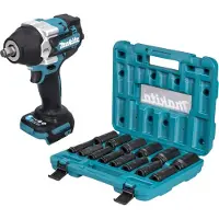 Makita DTW 700 Z Clé à choc sans fil 18 V 700 Nm 1/2'' Brushless + clé à douille 14 pces - sans batterie, sans chargeur