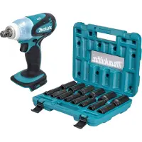 Makita DTW 251 Z Clé à choc sans fil 18 V 230 Nm 1/2'' + clé à douille 14 pces - sans batterie, sans chargeur