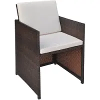 vidaXL Chaises de jardin 2 pcs. avec coussins Poly Rattan Marron