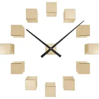 Karlsson - Horloge murale Diy Cubic Metallic - Or - 40 x 5,5 x 40 cm