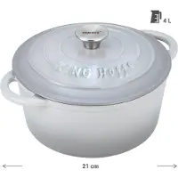 KINGHOFF Cocotte en Fonte KH-1520 21 cm Gris/Beige