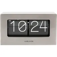 Karlsson - Horloge murale / de bureau Boxed Flip - Acier brossé