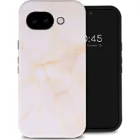 Selencia Coque arrière Vivid avec MagSafe pour Google Pixel 10a - Golden Beige Marble