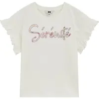 We fashion T-Shirt 'Serenite' ivoire / jaune / lilas / blanc cassé