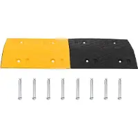 vidaXL Ralentisseurs 2 pcs Jaune et noir 97x32,5x4 cm Caoutchouc