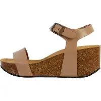 Plakton Sandales 'So Kiss Keilabsatz-Sandale aus Leder' beige