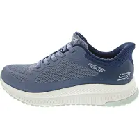SKECHERS Slip-Ins Bobs Squad 4 Staple Look Damen Sneaker Blau