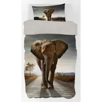 Javoli Animal Pictures Bettbezug Elephant 140 x 200 cm - 70 x 90 cm - Baumwolle