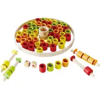 Hape Jeu de lancer d'anneaux en bambou Jeu d'adresse RinGo Race