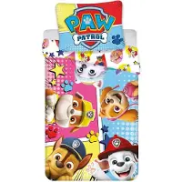 Paw Patrol La Pat' Patrouille - Parure Lit Housse De Couette Réversible 100x135cm Pour Enfants Paw Patrol Pat Chase Jeu Comic