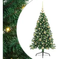 vidaXL Arbre de Noël artificiel pré-éclairé vert 120 cm PVC
