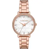 Michael Kors Montre à affichage analogique or rose / blanc perle