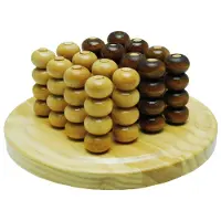 HOT Games Jeu du moulin TicTacToe 3 D.bois bl./br.rond
