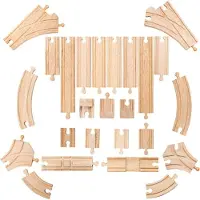 Bigjigs Rail Rail en bois 25 pièces